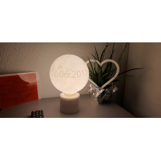 3D Nachtlicht Mondlampe mit eigenen Bild oder Gravur (Text) 18 cm